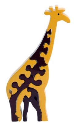 giraffe family wooden rubberwood puzzle
