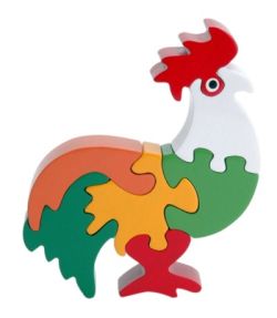 rooster wooden rubberwood puzzle