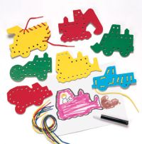 lacing cards construction vehicles