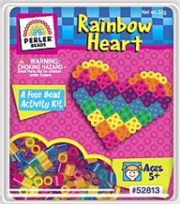 kid craft Perler Beads Rainbow Heart